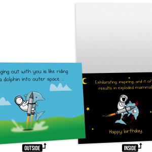 Dolphin Space - NSFW Birthday Greeting Card