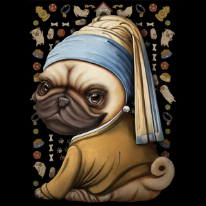 Pug with a Pearl Earring